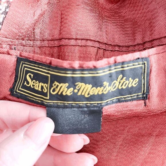 Vintage ﻿Sears Mens Fortrel Houndstooth Two-Button Front Blazer Jacket Size 40 - Picture 4 of 8